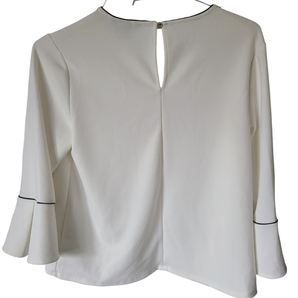 H&M White Blouse with Long Bell Sleeves Size Medium - Picture 4 of 8